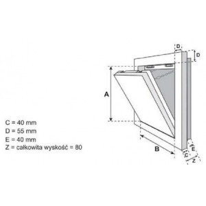 Klapa F5/M EI-120 do ścian masywnych, wkładka 40mm