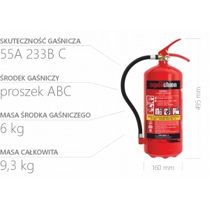 Gaśnica proszkowa 6kg GP-6x ABC