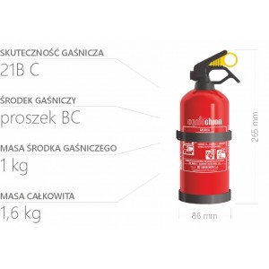 Gaśnica proszkowa 1kg GP-1z BC