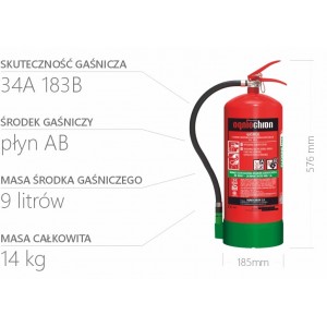Gaśnica pianowa 9 l GPN-9x AB/FF