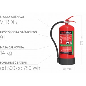 Urządzenie gaśnicze do baterii litowych VER-DIS 9x