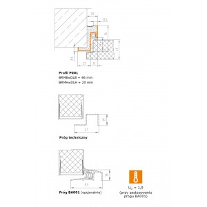 Drzwi ECOUNI EU401 1000x2000 mm DOMOFERM