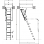 Schody EI-60 600x1440 mm z drabinką metalową do wysokości 360cm