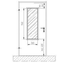 Drzwi  EI-30  930x2000 mm z przeszkleniem 360x1160 mm DOMOFERM